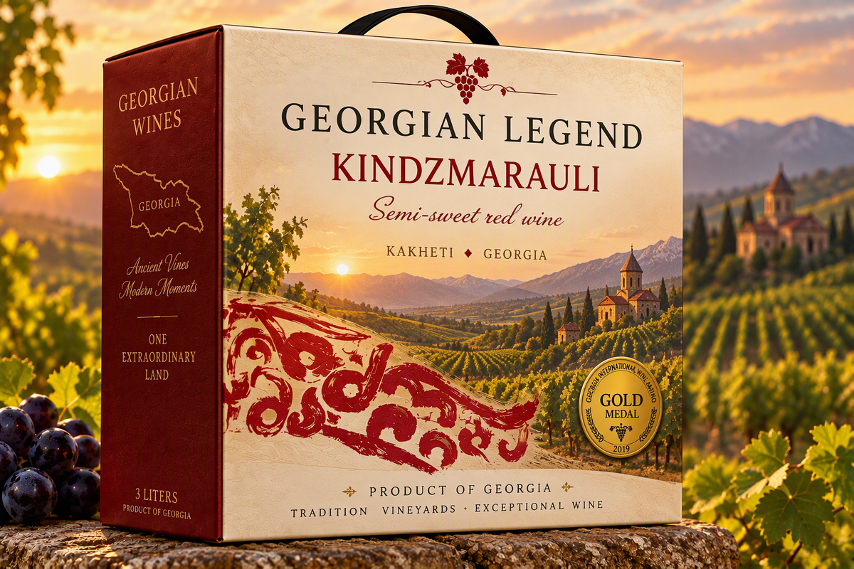 Georgian Legend, Kindzmarauli - Classic Semi-Sweet Red Wine